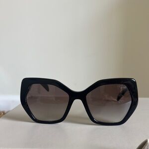 Prada Black Geometric Oversized Sunglasses